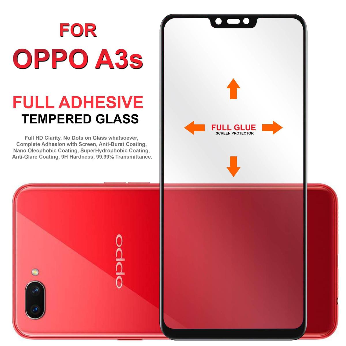 Picture of for Oppo A3s Full Glass Protector 9h for A3s