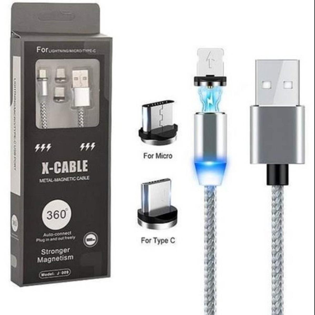 Picture of X-Cable 360 Metal Magnetic Cable Fast Charging Micro USB2.0 Type C  iPhone