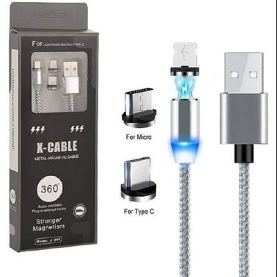 Picture of X-Cable 360 Metal Magnetic Cable Fast Charging Micro USB2.0 Type C  iPhone