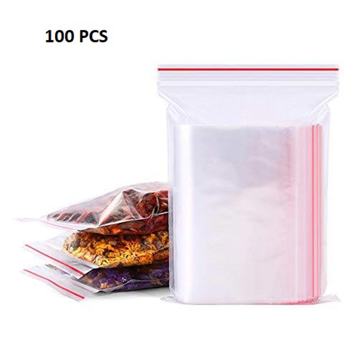 Picture of Resealable Zip Lock Poly Bag- 5 x 6 inch Pack of 100 Piece for Plastic Storage Packet for Food Freezing Jewelry Clothes Docs Candy Cookies Snacks Vitamins Books Seeds