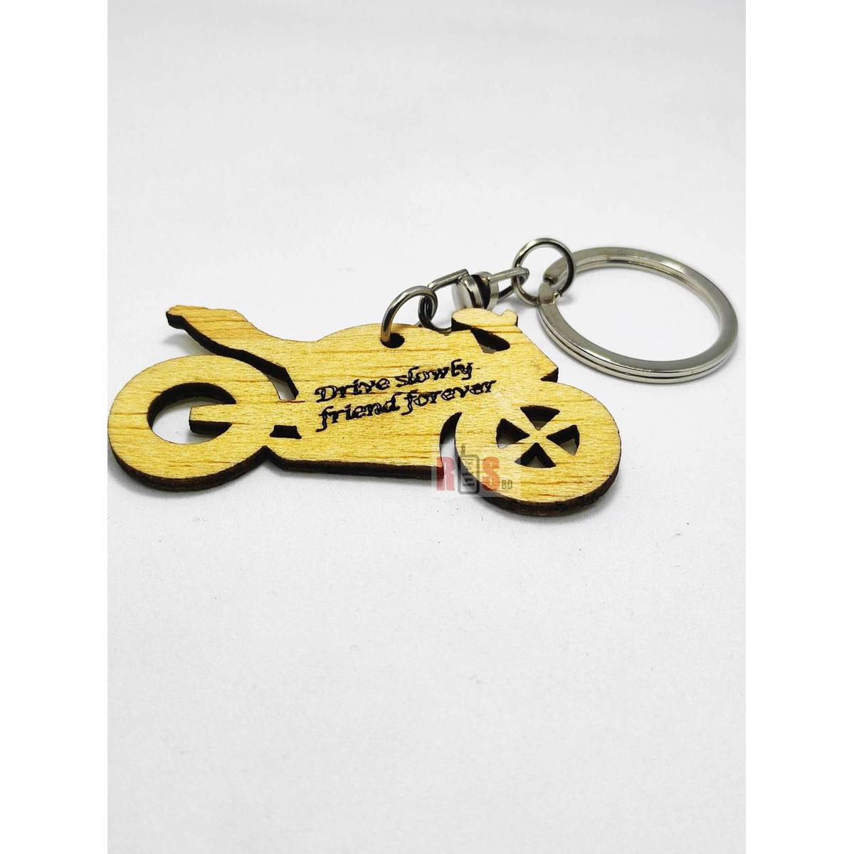 Picture of Biker Wooden Key Ring Picture of Biker Wooden Key Ring