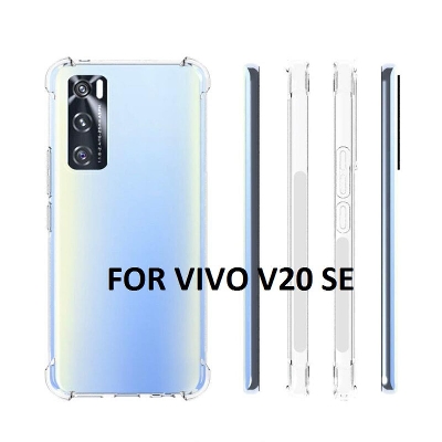 Picture of For Vivo V20Se Transparent 6D Crystal Silicone Bumper Case Antishock Corner Clear Back Cover - Phone Back Cover