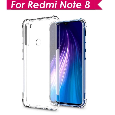 Picture of For Xiaomi Redmi Note 8 Transparent 6D Crystal silicone Bumper case antiShock corner Clear back cover