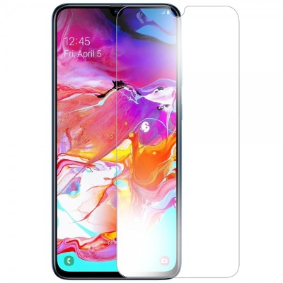Picture of 2pcs Glass for Samsung Galaxy A70 Screen Protector 9H full black