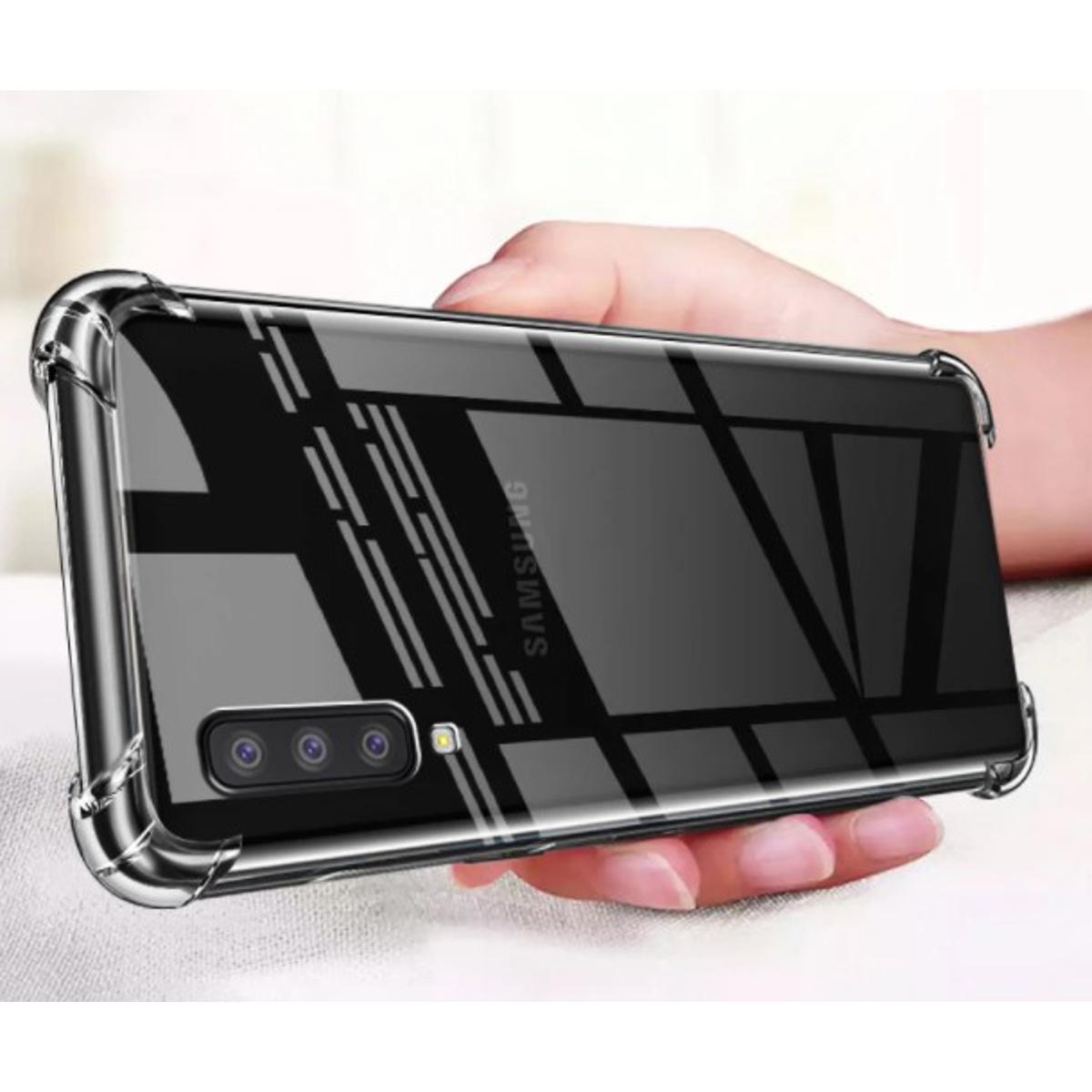 Picture of For Samsung Galaxy A50 Transparent 6D Crystal Silicone Bumper Case Antishock Corner Clear Back Cover - Phone Back Cover