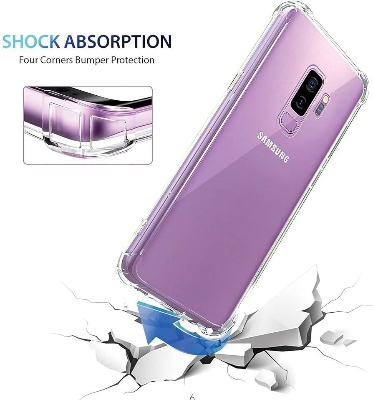 Picture of For Samsung Galaxy S9 Plus Transparent 6D Crystal silicone Bumper case antiShock corner Clear back cover