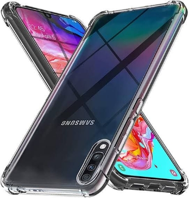 Picture of For Samsung Galaxy A70 Transparent 6D Crystal silicone Bumper case antiShock corner Clear back cover