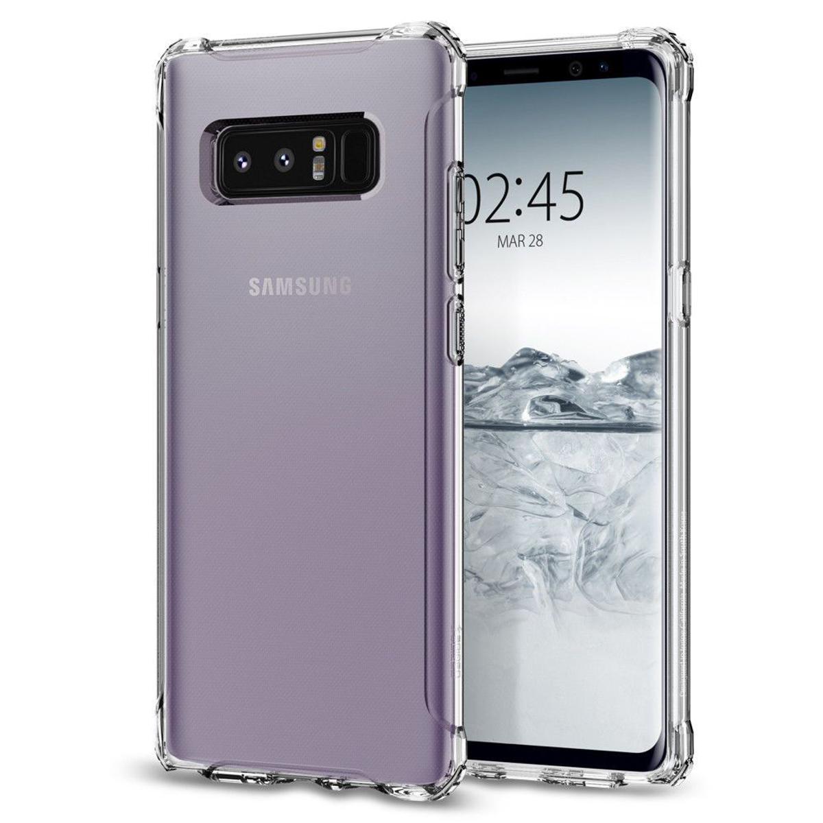Picture of For Samsung Galaxy Note 8 Transparent 6D Crystal silicone Bumper case antiShock corner Clear back cover