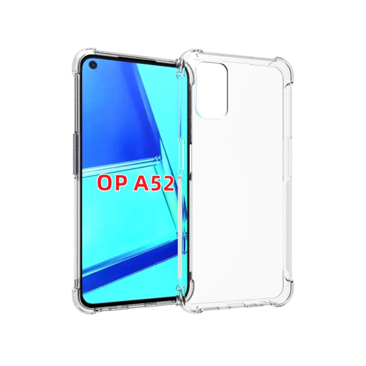 Picture of For Oppo A52 Transparent 6D Crystal silicone Bumper case antiShock corner Clear back cover