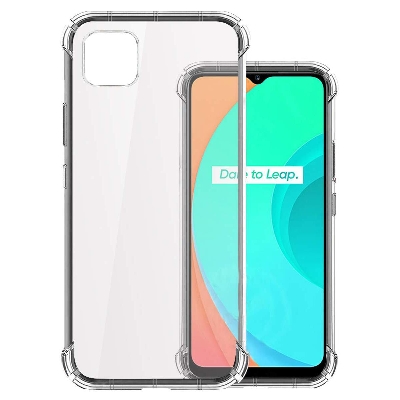 Picture of For Oppo Realme C11 Transparent 6D Crystal silicone Bumper case antiShock corner Clear back cover