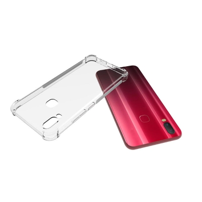 Picture of For Vivo Y11 Transparent 6D Crystal silicone Bumper case antiShock corner Clear back cover