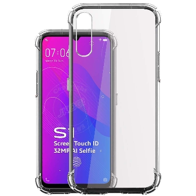 Picture of For Vivo S1 Transparent 6D Crystal silicone Bumper case antiShock corner Clear back cover