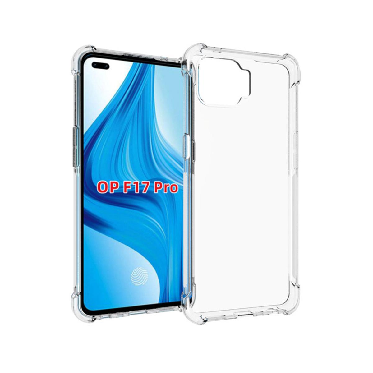 Picture of For Oppo F17 Pro Transparent 6D Crystal silicone Bumper case antiShock corner Clear back cover