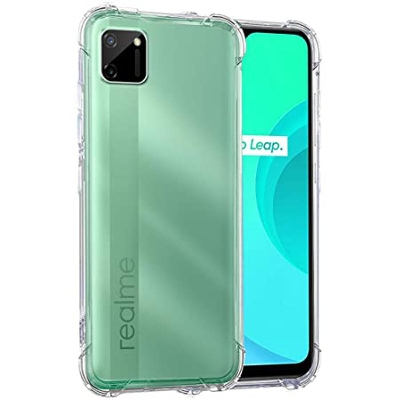 Picture of For Oppo Realme C25 Transparent 6D Crystal silicone Bumper case antiShock corner Clear back cover