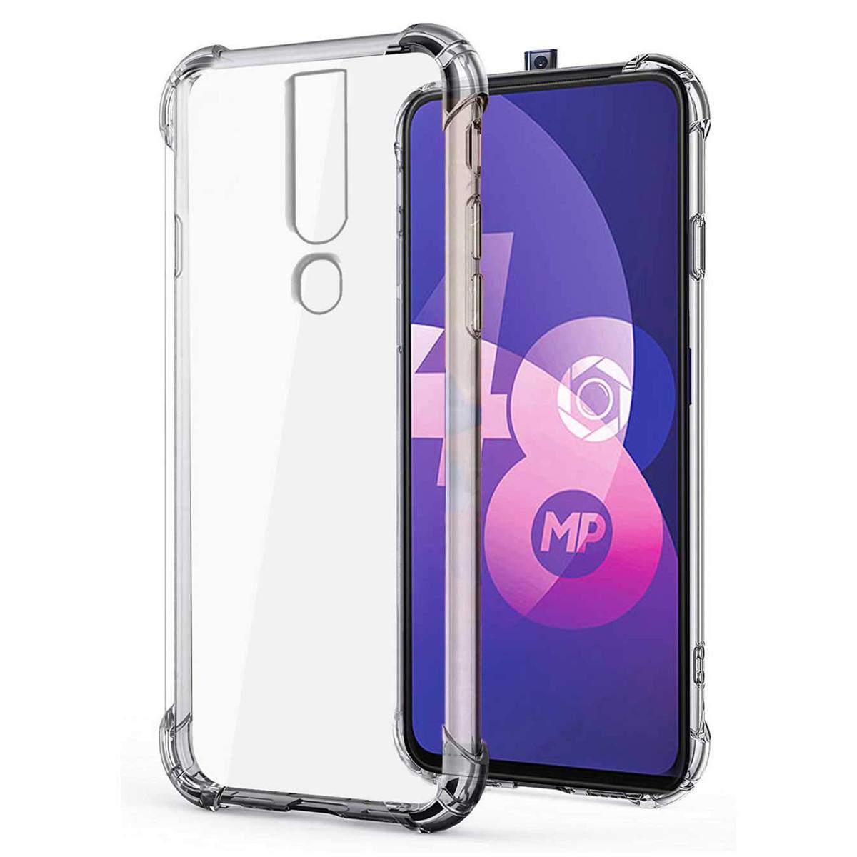 Picture of For Oppo F11 Pro Transparent 6D Crystal silicone Bumper case antiShock corner Clear back cover