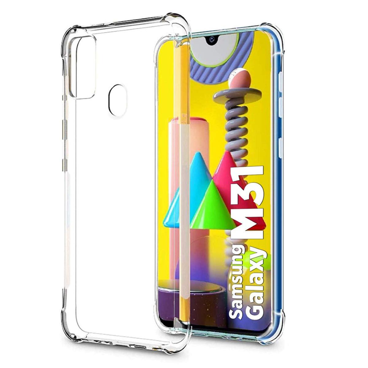Picture of For Samsung Galaxy M31 Transparent 6D Crystal silicone Bumper case antiShock corner Clear back cover