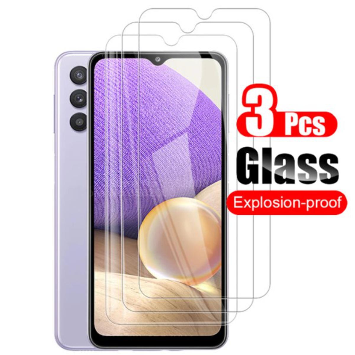 Picture of 3Pcs Glass For Samsung Galaxy A32 4G Screen Protector Full Water Color Transparent Tempered Glass