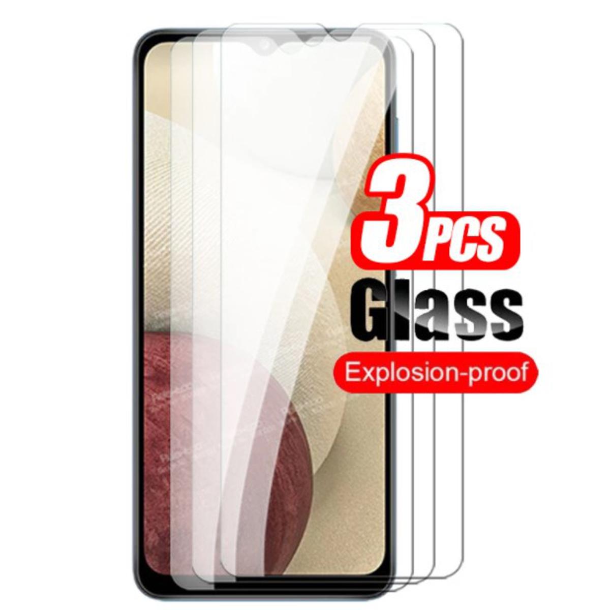 Picture of 3Pcs Glass For Samsung Galaxy A12 Screen Protector Full Water Color Transparent Tempered Glass