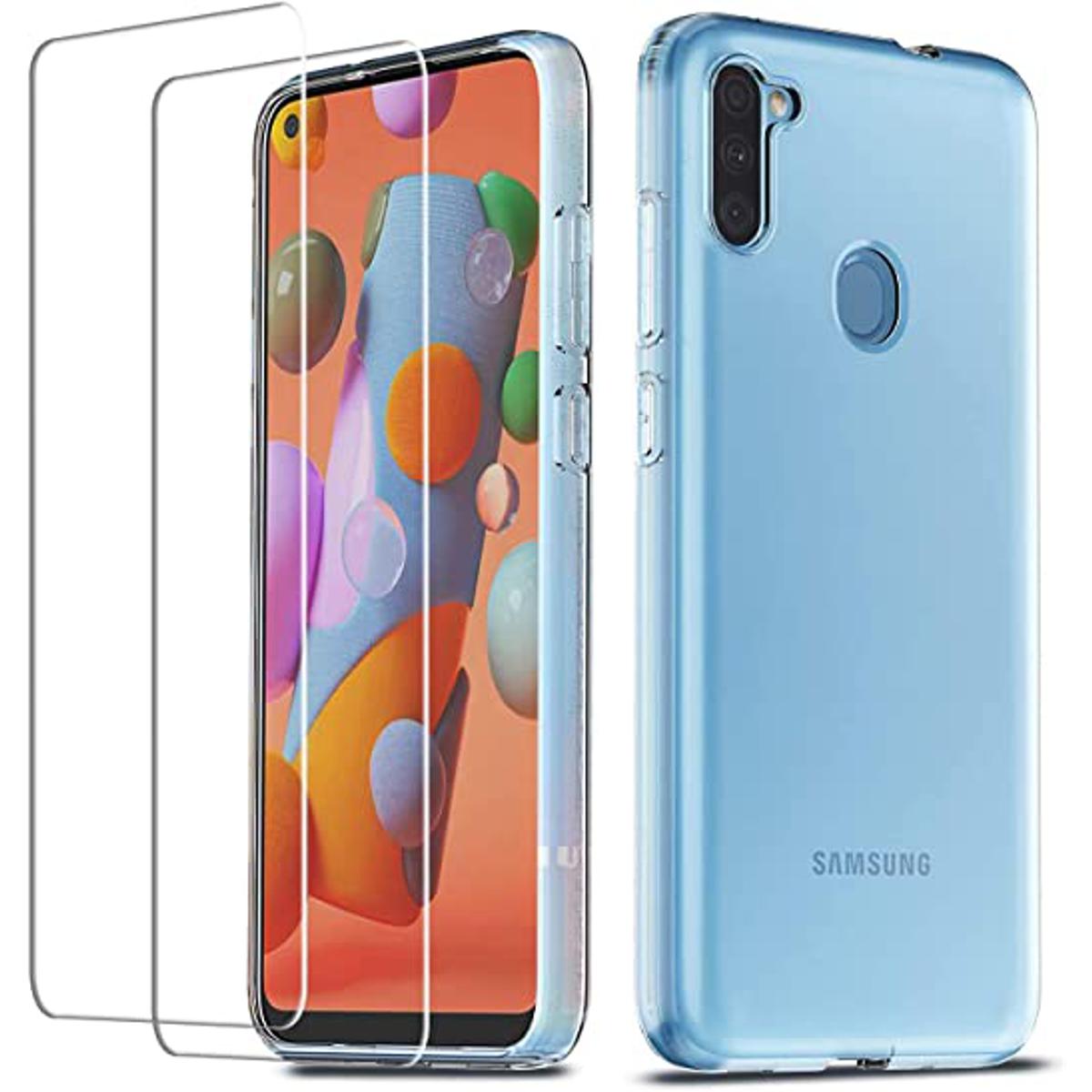 Picture of 3Pcs Glass For Samsung Galaxy M11 Screen Protector Full Water Color Transparent Tempered Glass