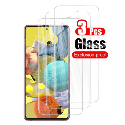 Picture of 3Pcs Glass For Samsung Galaxy A51 Screen Protector Full Water Color Transparent Tempered Glass