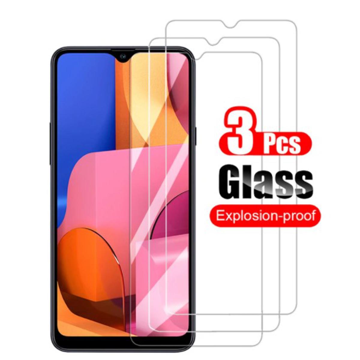 Picture of 3Pcs Glass For Samsung Galaxy A20s Screen Protector Full Water Color Transparent Tempered Glass