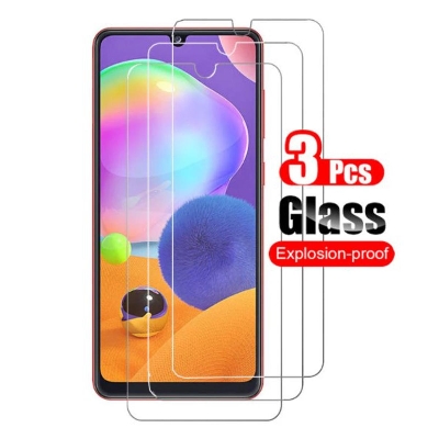 Picture of 3Pcs Glass For Samsung Galaxy A31 Screen Protector Full Water Color Transparent Tempered Glass