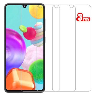 Picture of 3Pcs Glass For Samsung Galaxy A10s Screen Protector Full Water Color Transparent Tempered Glass