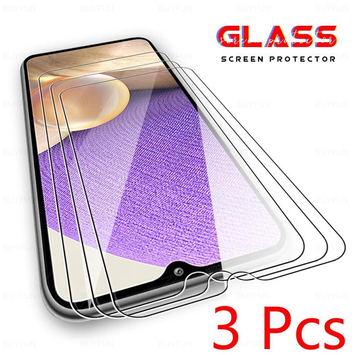 Picture of 3Pcs Glass For Samsung Galaxy A50s Screen Protector Full Water Color Transparent Tempered Glass