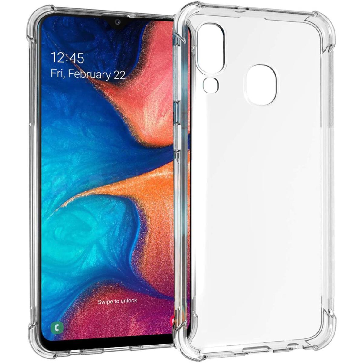 Picture of For Samsung Galaxy A30 Transparent 6D Crystal silicone Bumper case antiShock corner Clear back cover