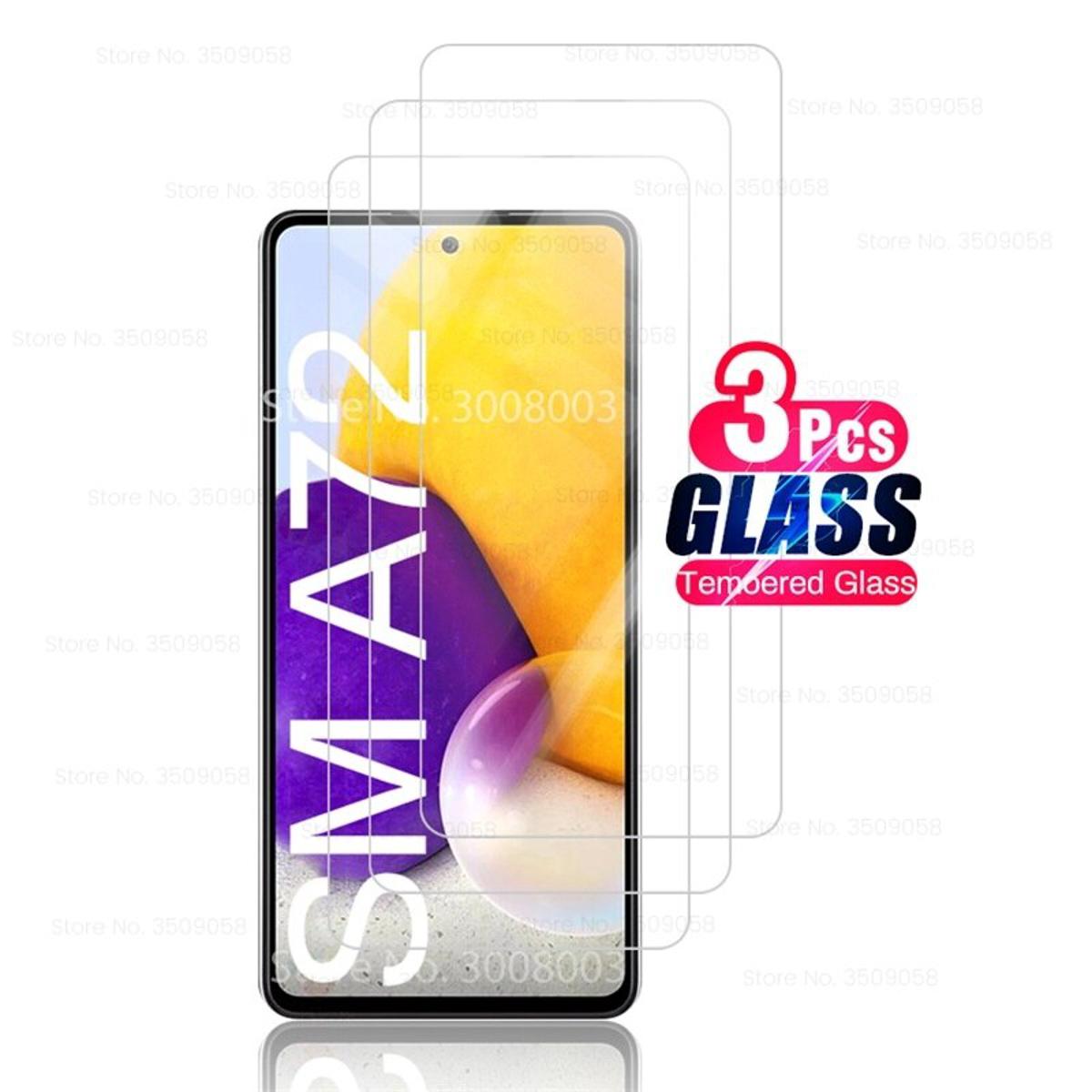 Picture of 3Pcs Glass For Samsung Galaxy A72 Screen Protector Full Water Color Transparent Tempered Glass
