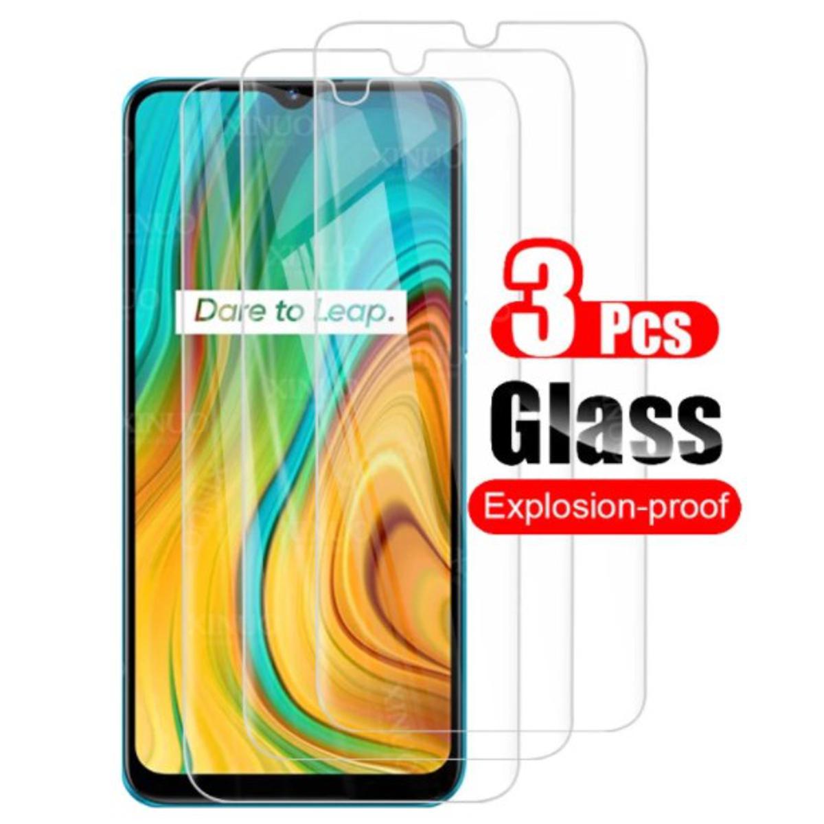 Picture of 3Pcs Glass For Oppo Realme C3 Screen Protector Full Water Color Transparent Tempered Glass