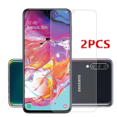 Picture of 2Pcs Glass For Samsung Galaxy A70 Screen Protector Full Water Color Transparent Tempered Glass