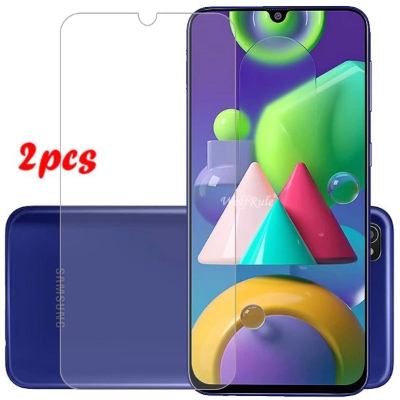 Picture of 2Pcs Glass For Samsung Galaxy M21 Screen Protector Full Water Color Transparent Tempered Glass