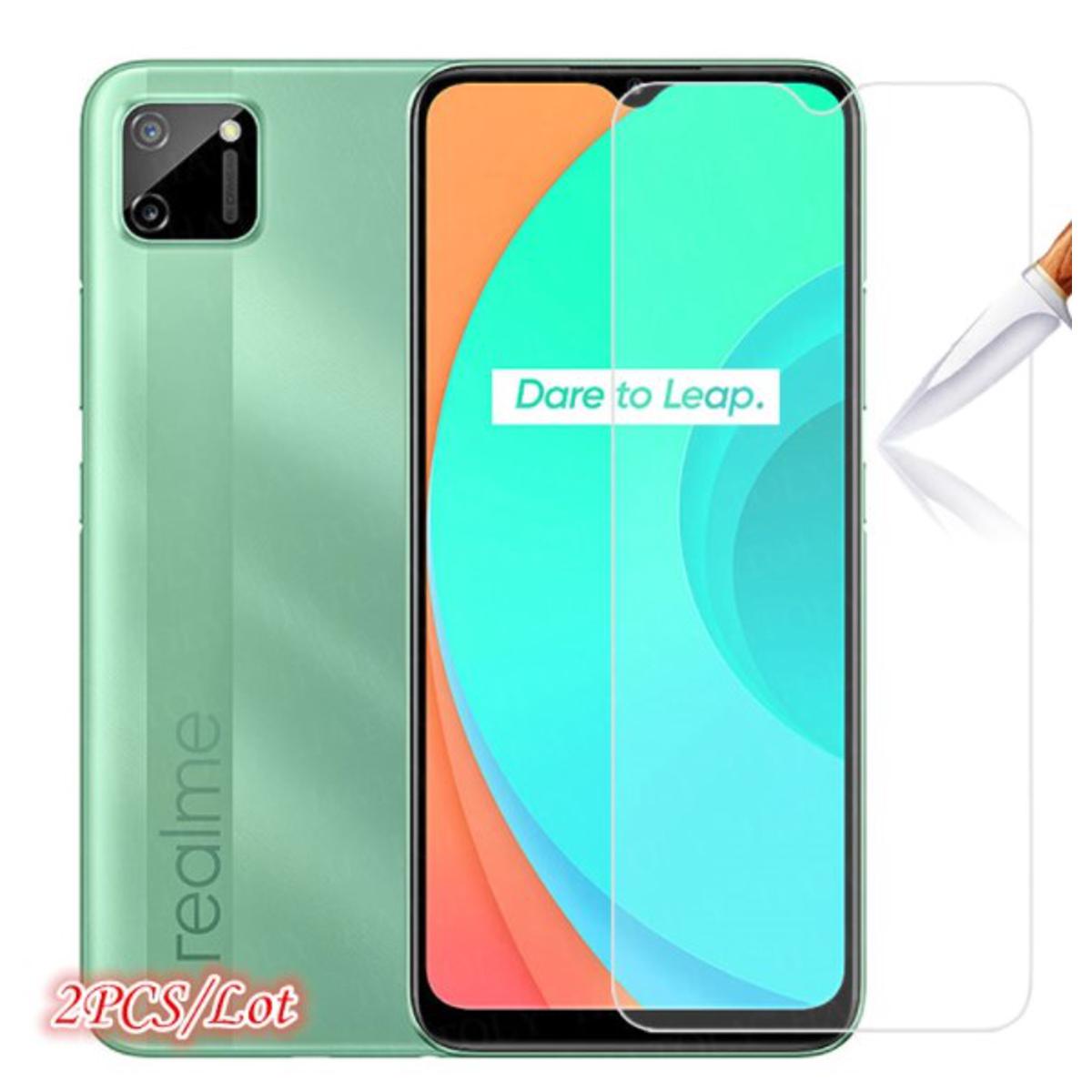 Picture of 2Pcs Glass For Oppo Realme C15 Screen Protector Full Water Color Transparent Tempered Glass
