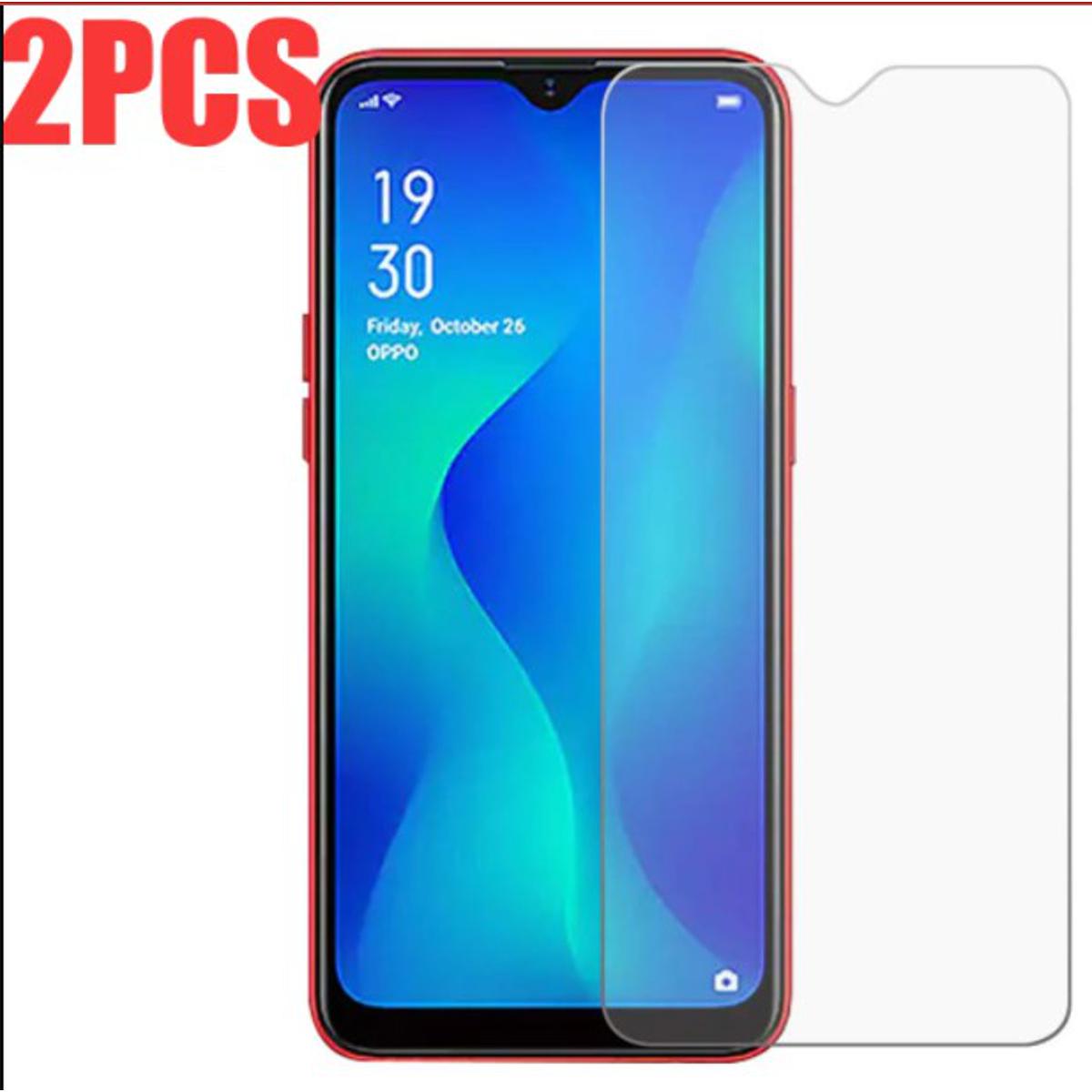 Picture of 2Pcs Glass For Oppo A1k Screen Protector Full Water Color Transparent Tempered Glass