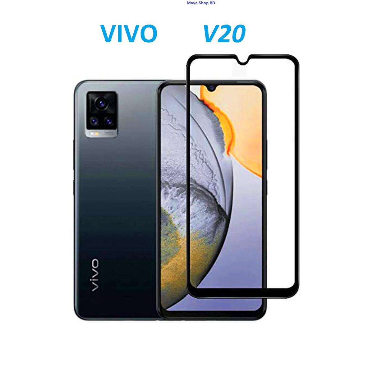 Picture of D Full Glass for Vivo V20 Screen Protector 9H full black