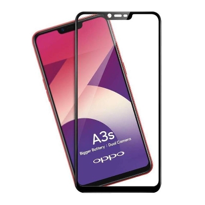 Picture of Oppo A3s Full Glass Screen Protector 9H Tempered Glass with Full Display Coverage, No Lifting or Bubbling