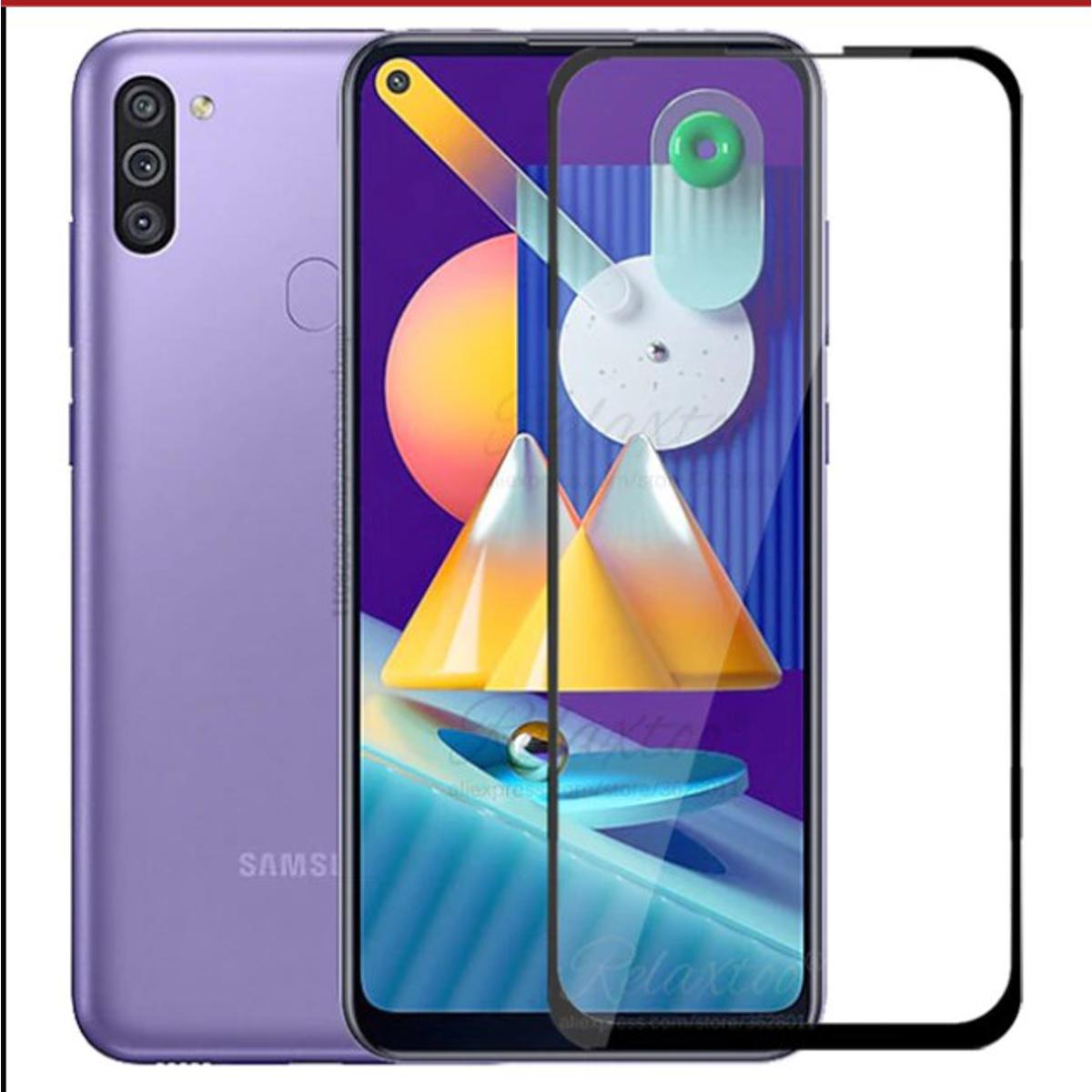 Picture of D Full Glass for Samsung Galaxy M11 Screen Protector 9H full black