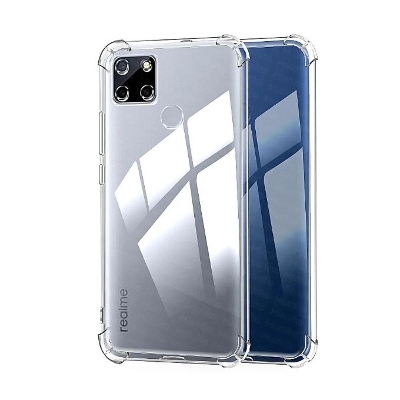 Picture of For Oppo Realme Narzo 30A ultra Slim Transparent anti shock side bumper corner 4D Crystal clear camera cutting cover