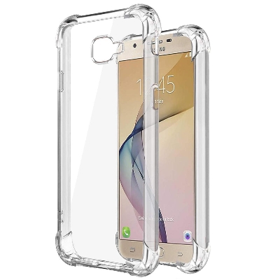 Picture of For Samsung Galaxy J7 Prime ultra Slim Transparent anti shock side bumper corner 4D Crystal clear camera cutting cover