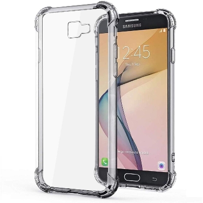 Picture of For Samsung Galaxy On 7 2016 ultra Slim Transparent anti shock side bumper corner 4D Crystal clear camera cutting cover