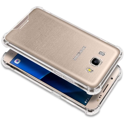 Picture of For Samsung Galaxy J7 Core ultra Slim Transparent anti shock side bumper corner 4D Crystal clear camera cutting cover