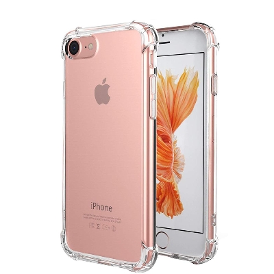 Picture of For Iphone 7 ultra Slim Transparent anti shock side bumper corner 4D Crystal clear camera cutting cover