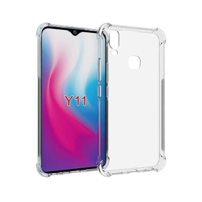 Picture of For Vivo Y11 Slim Transparent anti shock side bumper corner 4D Crystal clear camera cutting cover