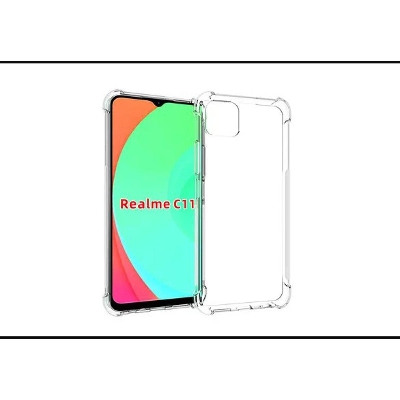 Picture of 5pcs cover For Oppo Realme C11 ultra Slim Transparent anti shock side bumper corner 4D Crystal clear camera cutting cover