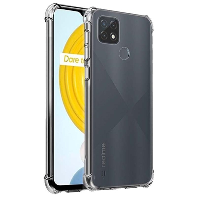 Picture of 5pcs cover For Oppo Realme C20 ultra Slim Transparent anti shock side bumper corner 4D Crystal clear camera cutting cover