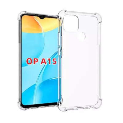 Picture of 5pcs cover For Oppo A15 ultra Slim Transparent anti shock side bumper corner 4D Crystal clear camera cutting cover