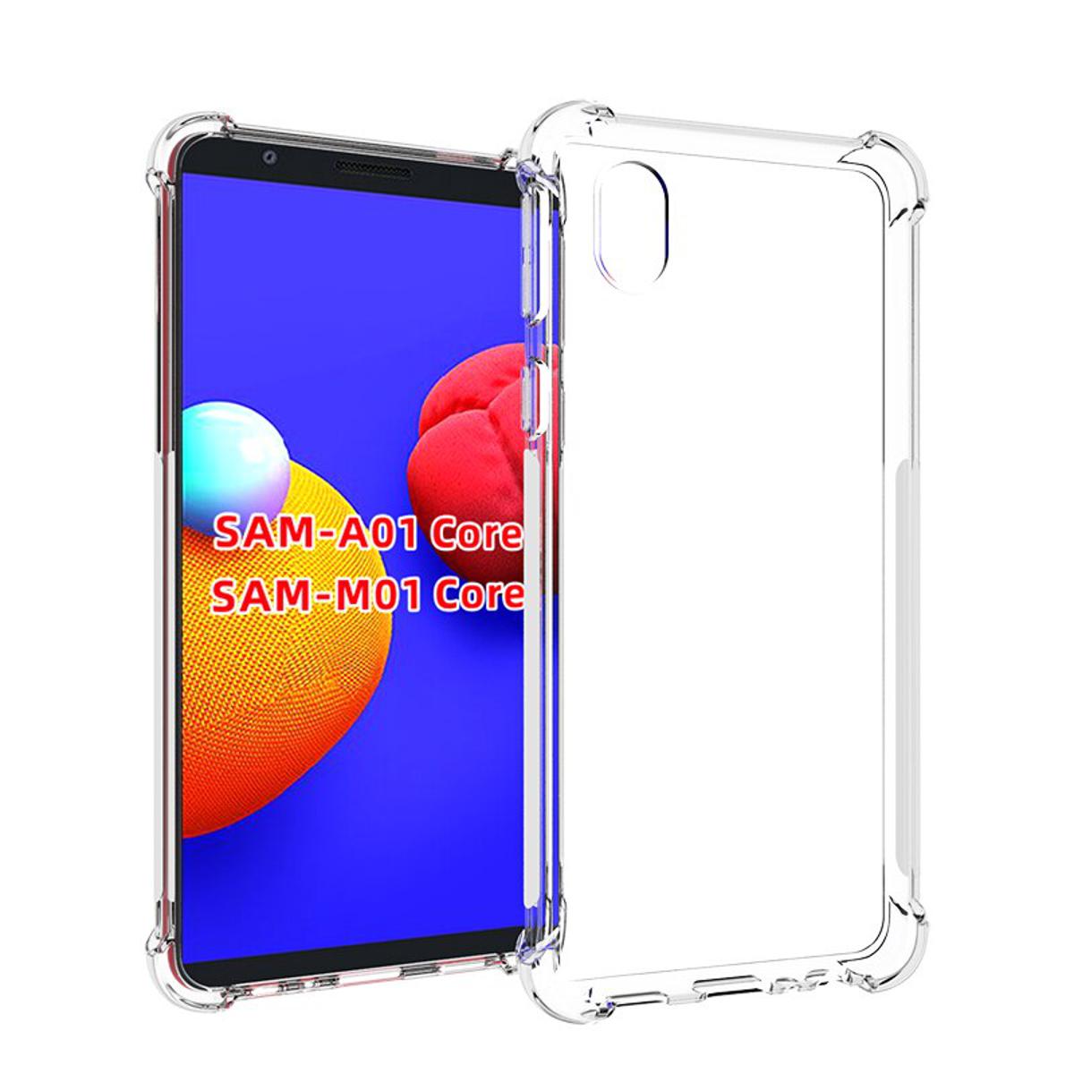 Picture of 10 pcs wholesale cover For Samsung Galaxy A01 Core ultra Slim Transparent anti shock side bumper corner 4D Crystal clear camera cutting cover