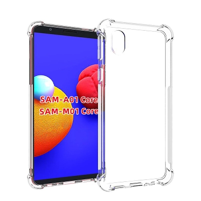 Picture of 10 pcs wholesale cover For Samsung Galaxy A01 Core ultra Slim Transparent anti shock side bumper corner 4D Crystal clear camera cutting cover