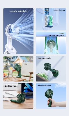 Vyvylabs D02 Handheld Foldable Clip Fan Dark Green AR Trading Official Storeonline shop bangladeshothoba.com